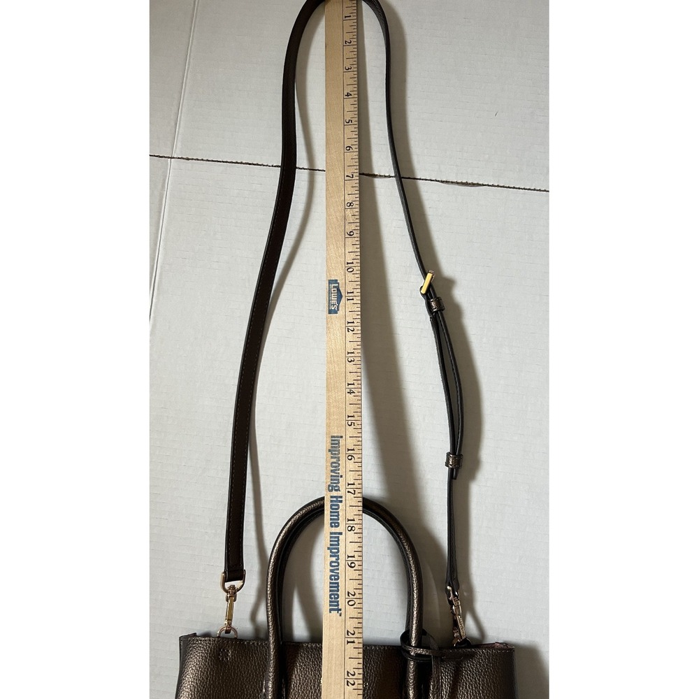 KATE SPADE NEW YORK Eva Top Satchel Ash Metallic Brown Handbag Purse w/ Wallet - Picture 8 of 16